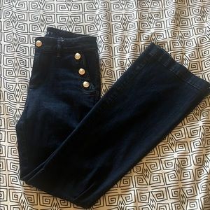 White House Black Market The Skinny Flare with Sailor Buttons